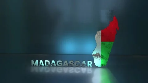 Madagascar Map Stock Footage 283076600