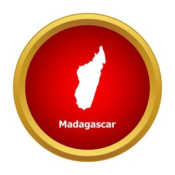 Madagascar map icon button representing african island nation Stock Illustration
