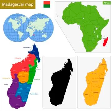 Madagascar map Stock Illustration