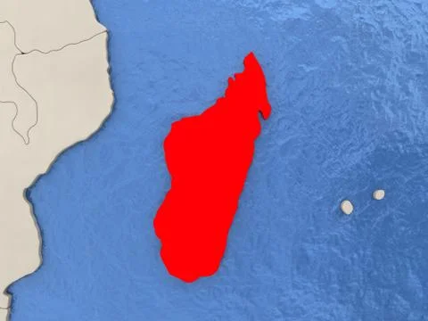 Madagascar on map Stock Illustration