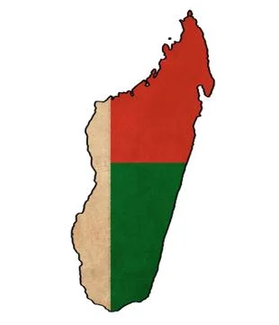 Madagascar map on madagascar  flag drawing ,grunge and retro flag series Stock Illustration