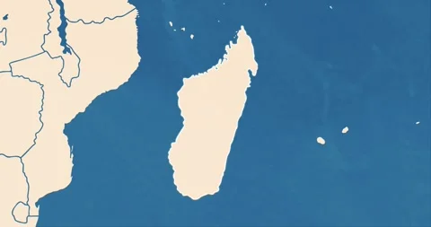 A madagascar map with most important cities and frontier lines Vidéo 337429722