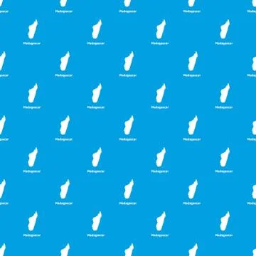 Madagascar map pattern seamless blue Illustrazione stock