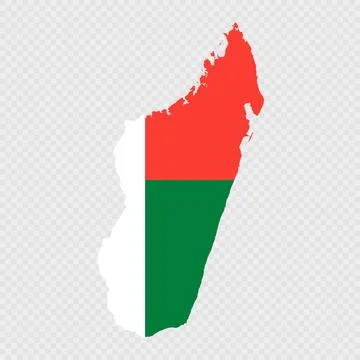 Madagascar map silhouette with flag. Stock-Illustration