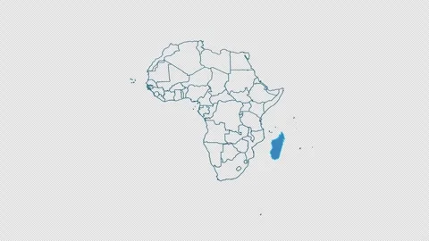 Madagascar map on transparent background.Location of Madagascar Stock Footage 319479041
