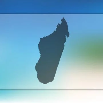 Madagascar map. Vector silhouette of Madagascar. Blurred background Stock Illustration