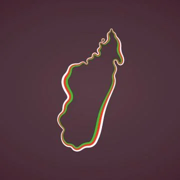 Madagascar - Outline Map Stock Illustration