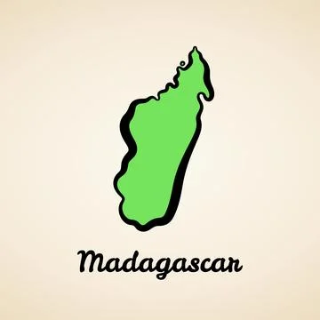 Madagascar - Outline Map Stock Illustration