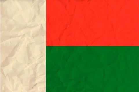 Madagascar  paper  flag Stock Illustration