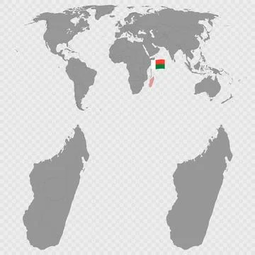 Madagascar Provinces Map Set with World Location. Stock Illustration