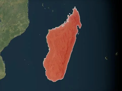 Madagascar on realistic map Stock Illustration