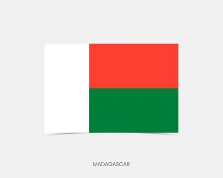 Madagascar Rectangle flag icon with shadow. Illustrazione stock
