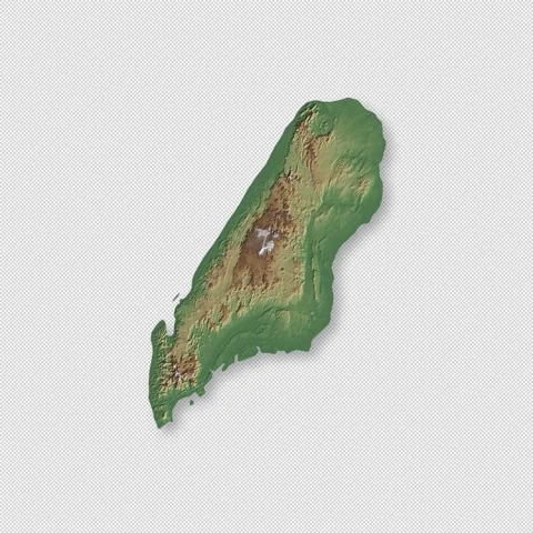 Madagascar Rotating 3D Relief Map Seamless Loop, Alpha Channel 4K Vidéo 340709426