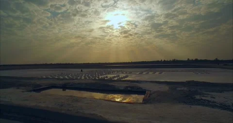 Madagascar Salt Plain Aerial View Drone Shot at Sunset Timelapse 動画素材 338263252