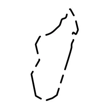 Madagascar simplified broken outline vector map Stock Illustration