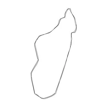 Madagascar simplified sketch map Stock Illustration
