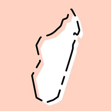 Madagascar simplified vector map Stock Illustration