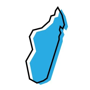 Madagascar simplified vector map Stock Illustration