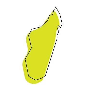 Madagascar simplified vector map Stock Illustration