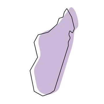 Madagascar simplified vector map Stock Illustration