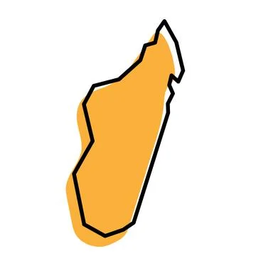 Madagascar simplified vector map Stock Illustration