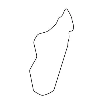 Madagascar simplified vector outline map Stock Illustration
