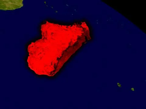 Madagascar from space Stock Illustration