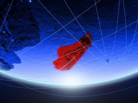 Madagascar from space with network イラスト素材