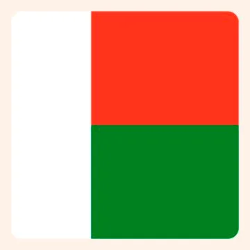Madagascar square flag button, social media communication sign, business icon Stock Illustration