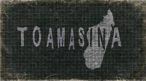 Madagascar Toamasina Typography Map Stock Illustration