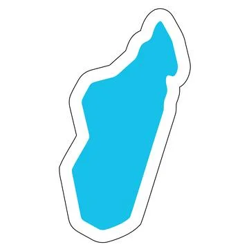 Madagascar vector country map sticker Stock Illustration