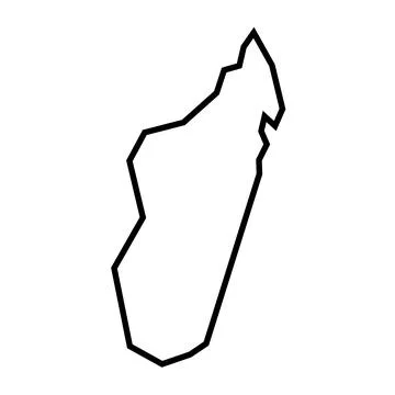 Madagascar vector country map thick outline icon Stock Illustration