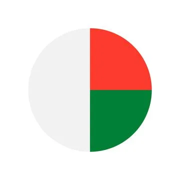 Madagascar vector flag circle on white background Stock Illustration