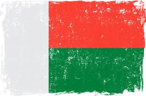 Madagascar Vector Flag on White Stock Illustration