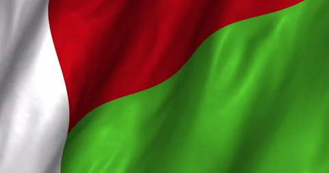 Madagascar Waving Flag 4K Video stock 61777261