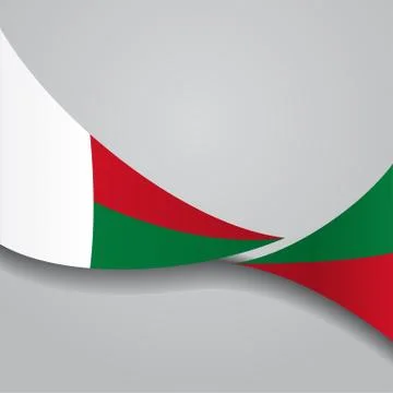 Madagascar wavy flag. Vector illustration Stock Illustration