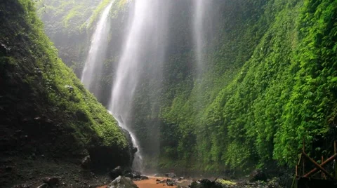 Madakaripura Waterfall. East Java, Indonesia Stock Footage 40049016