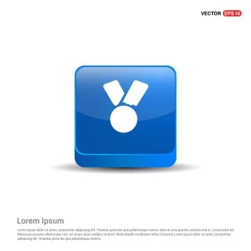 Maddle Icon - 3d Blue Button Stock Illustration