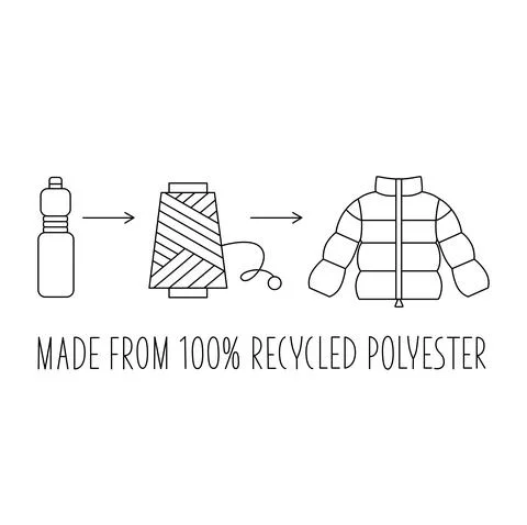 Made from 100 recycled polyester - concept for sustainable product, eco friendly Stock Illustration