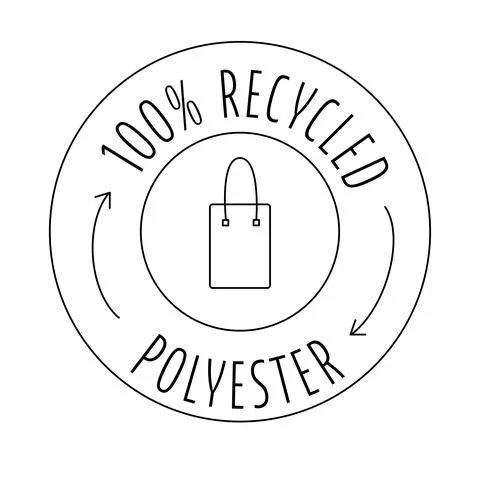 Made from 100 recycled polyester - concept for sustainable bag, eco friendly Stock Illustration