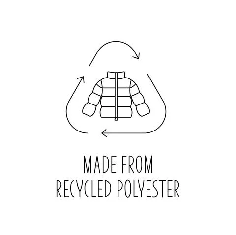 Made from 100 recycled polyester - concept for sustainable coat, jacket, eco Stock Illustration
