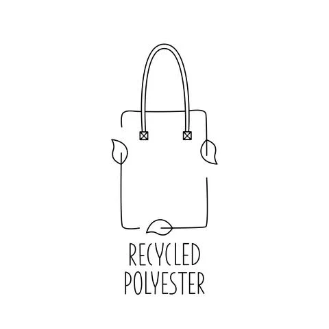 Made from 100 recycled polyester - concept for sustainable shopper bag, eco Stock Illustration