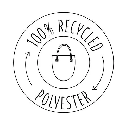 Made from 100 recycled polyester - concept for sustainable bag, eco friendly Stock Illustration
