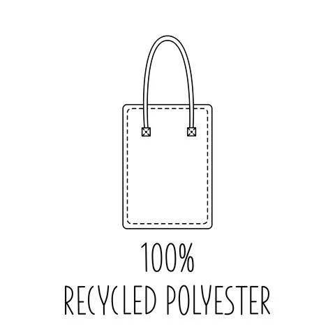 Made from 100 recycled polyester - concept for sustainable shopper bag, eco Stock Illustration