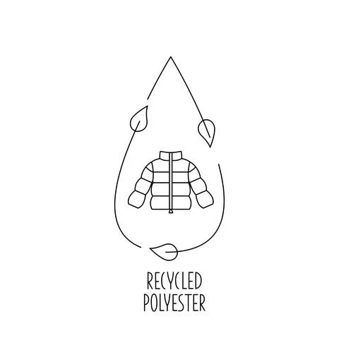 Made from 100 recycled polyester - concept for sustainable coat, jacket, eco Stock Illustration