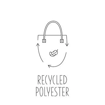 Made from 100 recycled polyester - concept for sustainable shopper bag, eco Stock Illustration