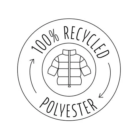 Made from 100 recycled polyester - concept for sustainable coat, jacket, eco Stock Illustration