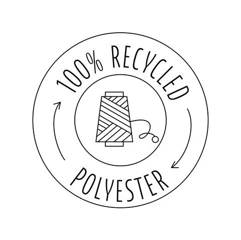 Made from 100 recycled polyester - logo for sustainable product, eco friendly Stock Illustration