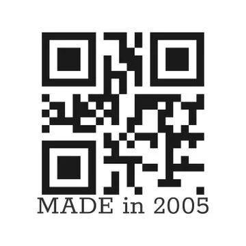 Made in 2005. Stylized vector lettering with a real QR code. Illustration for Stock Illustration