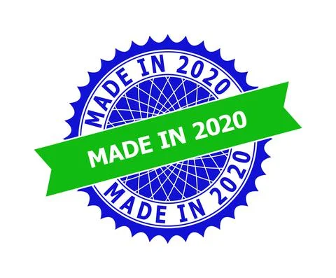 MADE IN 2020 Bicolor Clean Rosette Template for Seals Stock Illustration